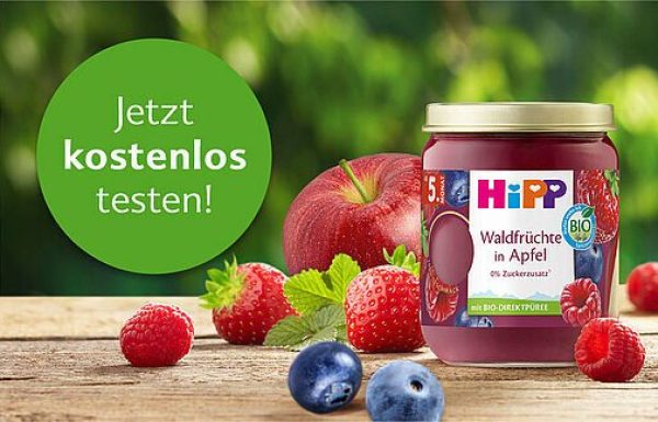 HiPP Premium Früchte Gläschen Waldfrüchte in Apfel
